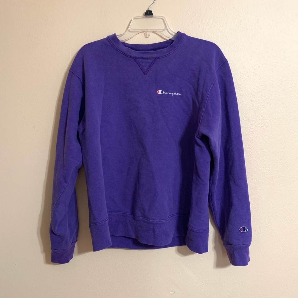 Codeine Purple Champion Crew Sweatshirt Size Large Pit To Pit 23in